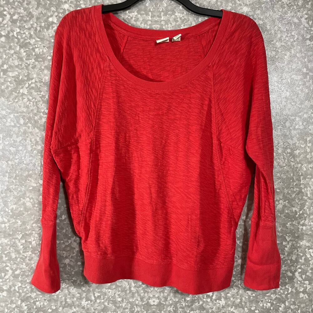 Lucy & Laurel Orange Dolman Scoop Neck Knit Top - Size Medium - Long Sleeve